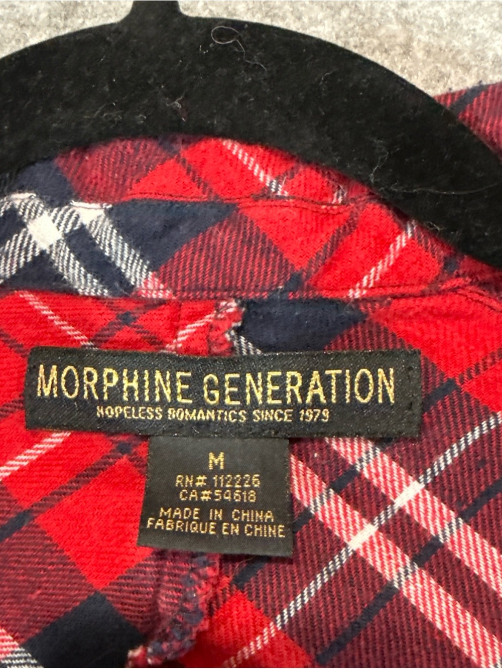 Morphine Generation Plaid Shirt Dress - Womens M - Red Grunge Rock Metal Y2K - Picture 9 of 15
